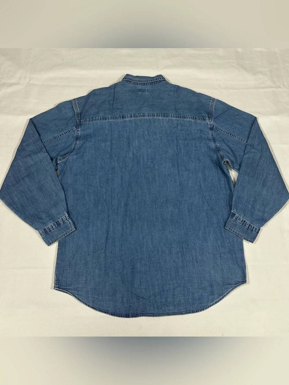 Vintage Y2K Levi’s Men’s Sz Large Denim Shirt Red Tab Metal Buttons Blue Cotton